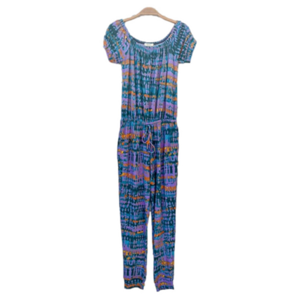 "The Jenna" Blue Purple Tie Dye Jumpsuit